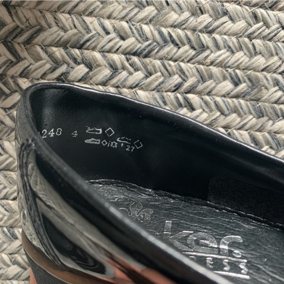 ◾️RIEKER Black Patent Leather shoes wedges loafers - Picture 5 of 6